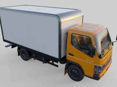 Mitsubishi fuso canter box truck 3D model