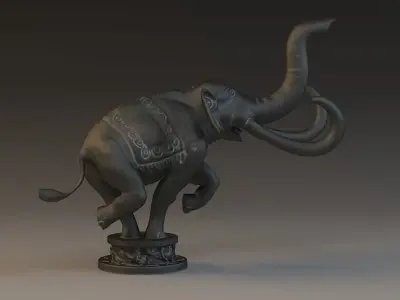sculpture statue animal statue elephant statue 3D model