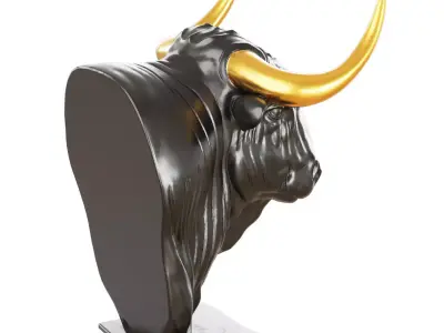 Sculpture of a bull bust 3D model