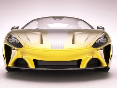 Generic Supercar v19 petrol version Low-poly 3D model