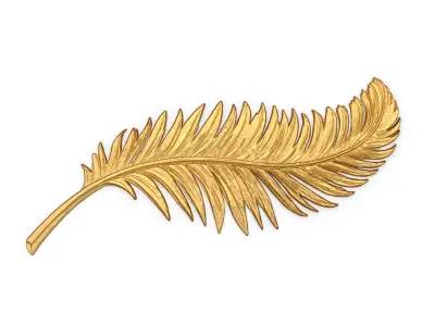 Classic feather decor ornament carved 54 3D model
