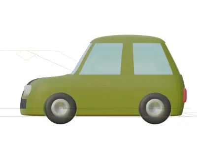 Mr Bean Car Morris Mini Chibi Low-poly 3D model