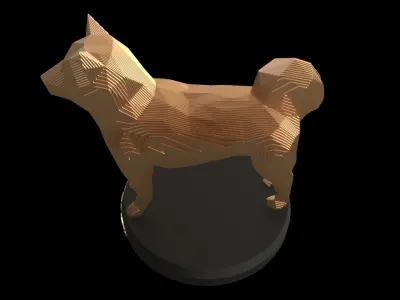 Parametric Shiba Inu Low-poly 3D model