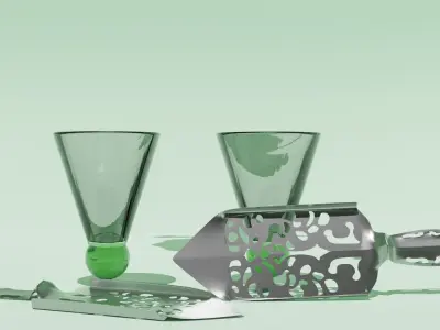 Absinthe Decanter Set 3D model