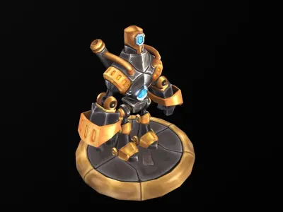 Handpainted Steampunk Robo Detail Free low-poly 3D model