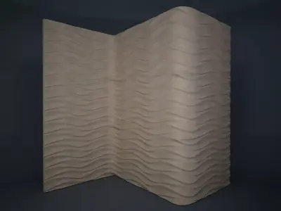 05 WAVES PATTERN WALL Low-poly 3D model