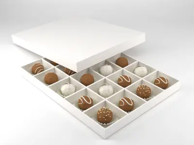 Chocolate Set box filled with chocolates 3D model