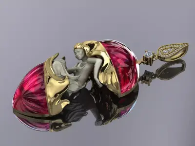 Magerit Jewelry Pendant Gold 3D print model