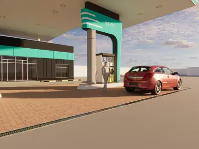 GAS Station 3D model