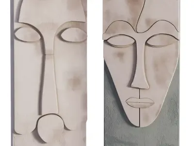 Modern Abstract Face Wall Art Decor Low-poly 3D model