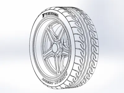Custom wheels Billet HollowPoint 18inch for scale model 3D print model