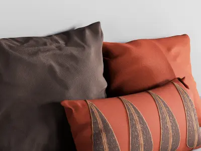 Set of decorative cushion 3D model