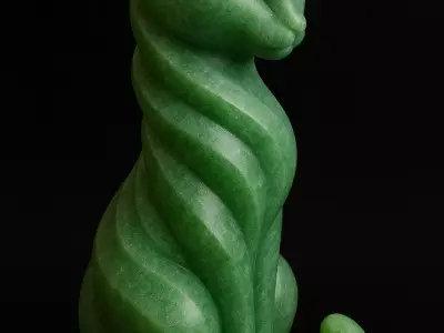 Serenity Gemstone Cat Sculpture 3D print model