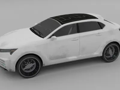 Low poly futuristic Car Low-poly 3D model