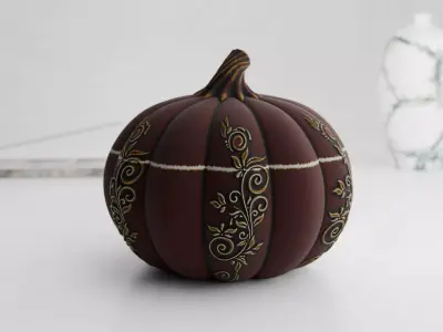 Pumpkin STL for 3D Printing Full and Hollow Versions 3D print model