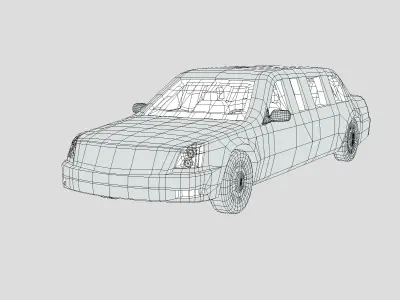 Cadillac Limousine 2006 Low-poly 3D model