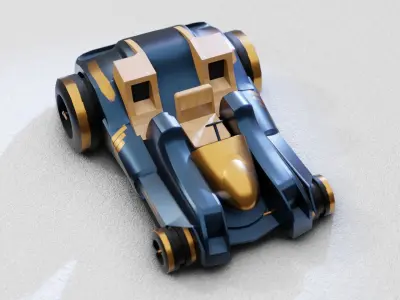 Toy Car Open Roof Low-poly 3D model Low-poly 3D model