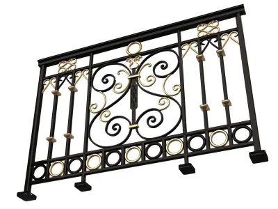 Forging Iron Forged Balcony Railing 08 3D model