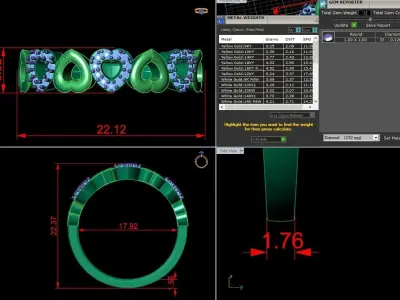 Diamond Jewelry Ring 3D print model 18