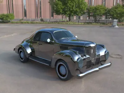 Vintage Classic Car Lowpoly PBR 3D Model Low-poly 3D model