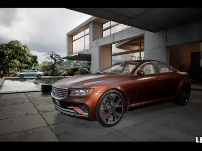 Sport Sedan Car Driveable Animated Realistic Low-poly 3D model