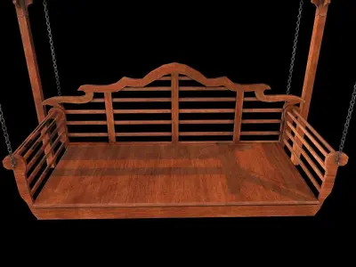 Wooden Swing Low-poly 3D model