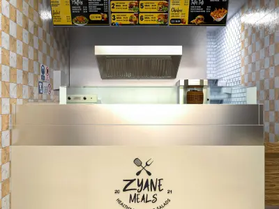 interior restaurant fast food  3D model