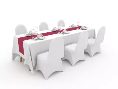 Banquet Table and Chair 113 3D model
