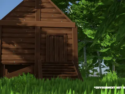 Paint Poly - Wooden Architecture - Game Ready Low-poly 3D model