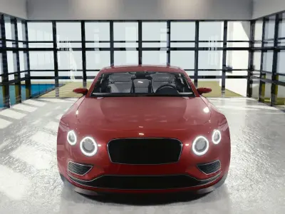 BLENDER EEVEE Brandless Mid Size 4 door sedan Low-poly 3D model