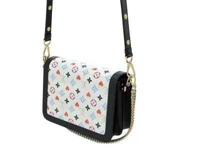 Louis Vuitton Dauphine Bag Black White Monogram 3D model