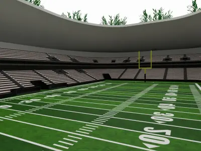 American football stadium Low-poly 3D model 2