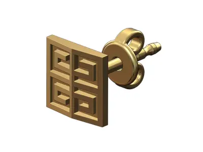 Givenchy logo stud earring 3D print model