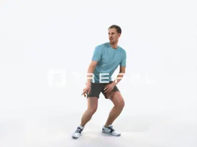 Mistery 08H Football Changing Direction Sports Man Low-poly 3D model