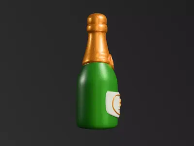 Champagne Low-poly 3D model