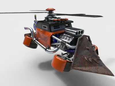 Post-Apocalyptic Car Low-poly 3D model
