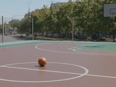 Basketball court outside 3D model