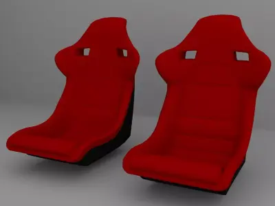 Car Seat 05 Low-poly 3D model