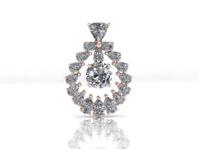 pear round triangle jewelry pendant 3D print model