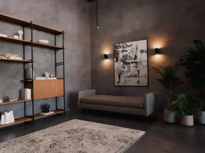 Interior Living Room Scene 01 3D model