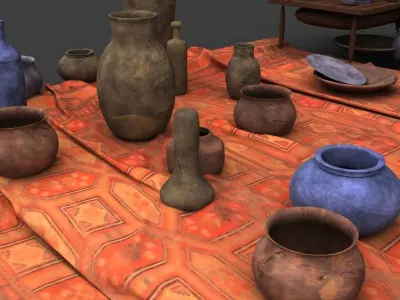 Vases piece of cloth 3D model