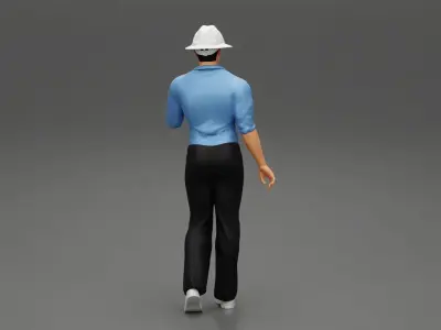Civil engineer walking 3D print model