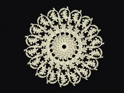 10 types of carved rosettes 3D model