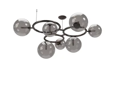 Dimmable Luxury Scandinavian Design Glass Ball Pendant PBR 3D model