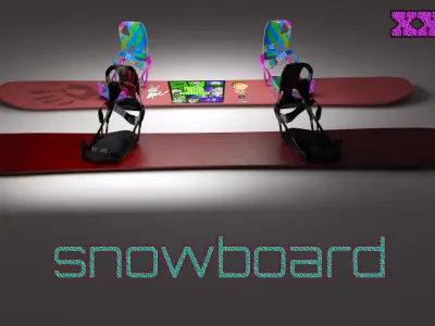 Snowboard two snowboards Free 3D model