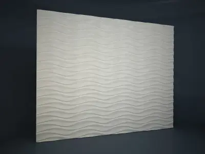 01 WAVES PATTERN WALL Low-poly 3D model