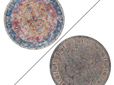 Round Rug Set 70 3D model
