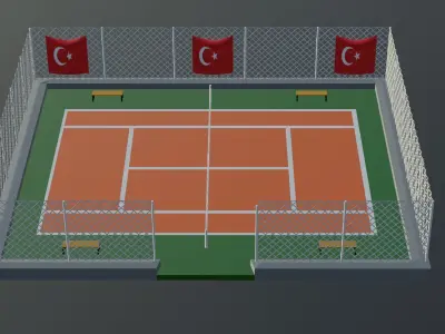 Tennis Court - Turkey Low-poly 3D model