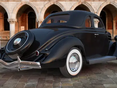 1930s Generic Coupe Car Black 3D model