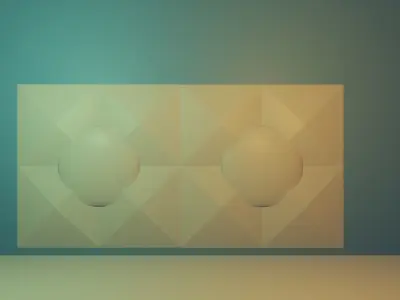 3D WALLPANEL tile with four holes in it 3D model